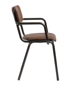 Tavo Stacking Ribbed Armchair Vintage Brown (JM484)