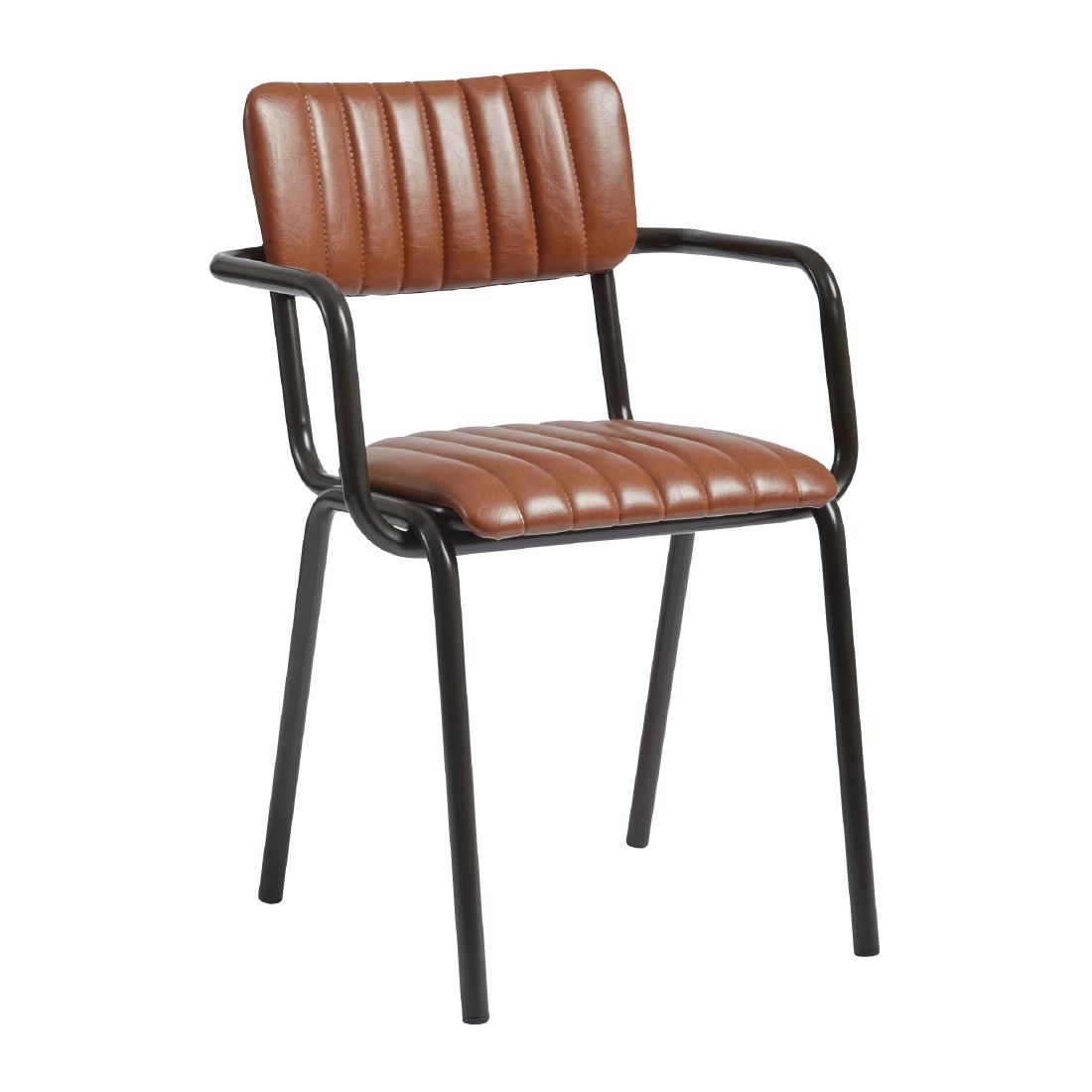 Tavo Stacking Ribbed Armchair Vintage Tan (JM486)