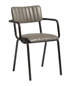 Tavo Stacking Ribbed Armchair Vintage Dark Grey (JM487)