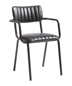 Tavo Stacking Ribbed Armchair Vintage Black (JM488)