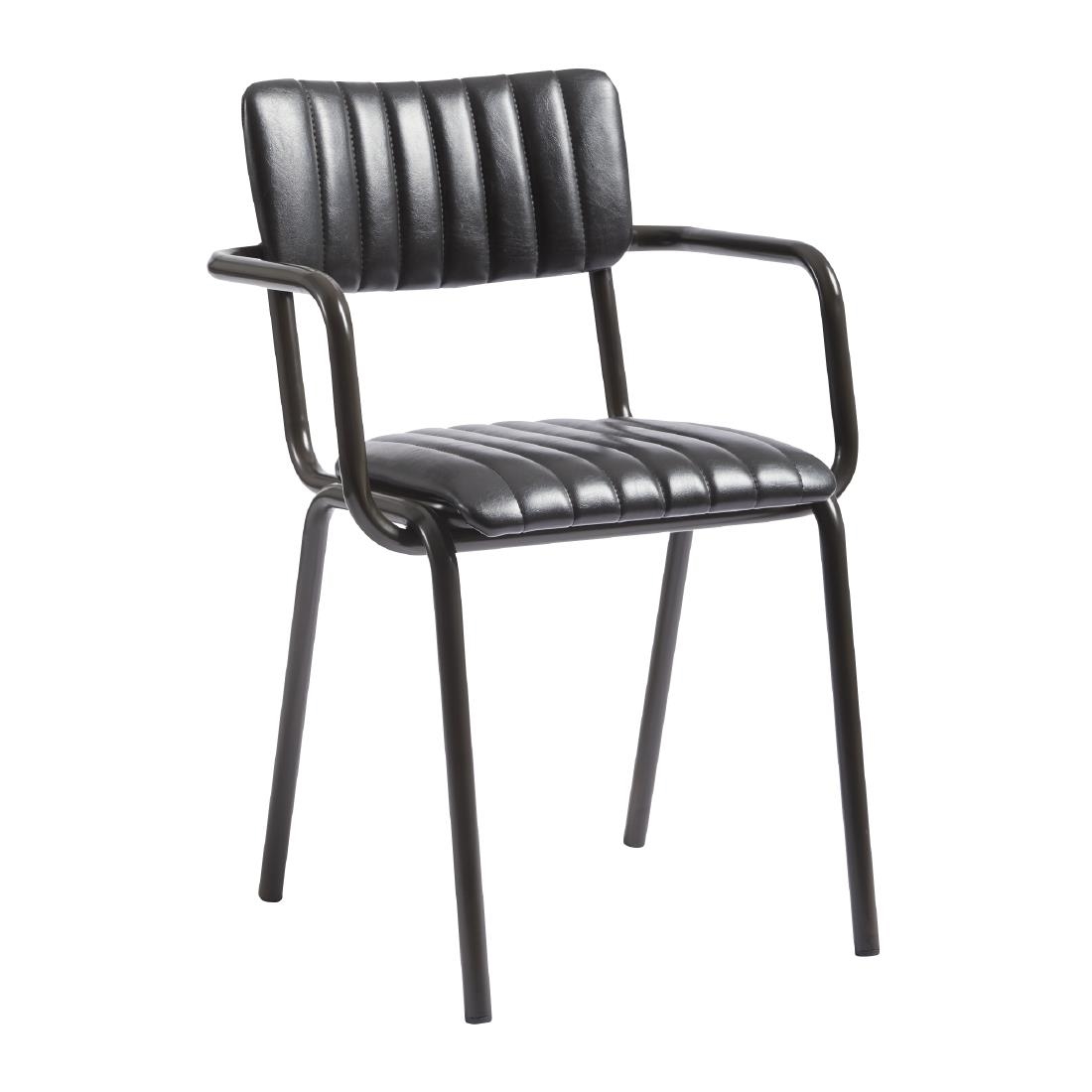 Tavo Stacking Ribbed Armchair Vintage Black (JM488)