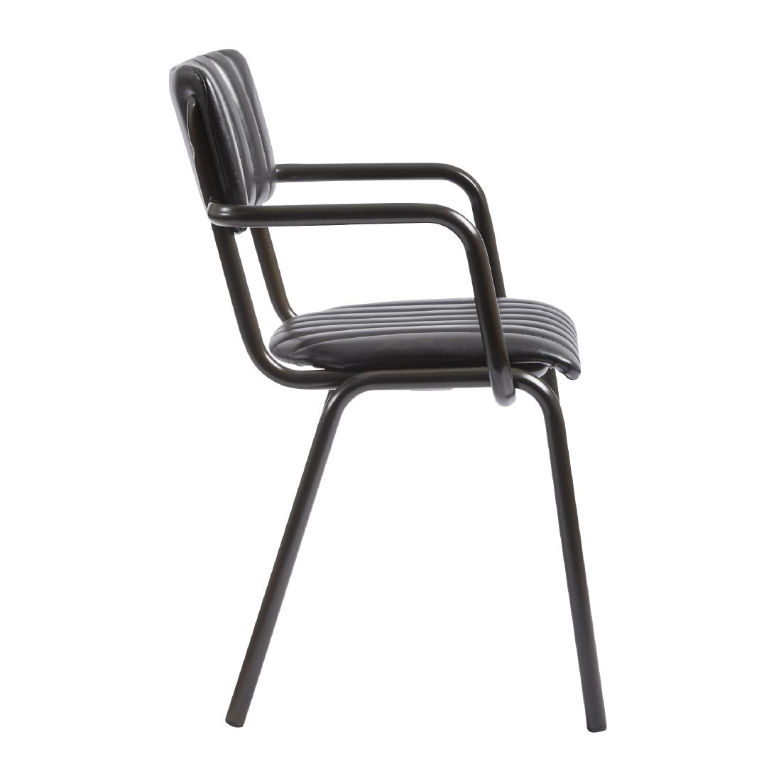 Tavo Stacking Ribbed Armchair Vintage Black (JM488)