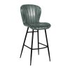 Lars Leather Bar Stool Steel Grey (JM489)