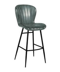 Lars Leather Bar Stool Steel Grey (JM489)