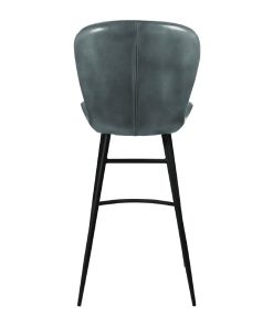 Lars Leather Bar Stool Steel Grey (JM489)