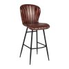 Lars Leather Bar Stool Claret Red (JM490)