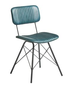 Duke Leather Side Chair Vintage Teal (JM492)