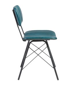 Duke Leather Side Chair Vintage Teal (JM492)
