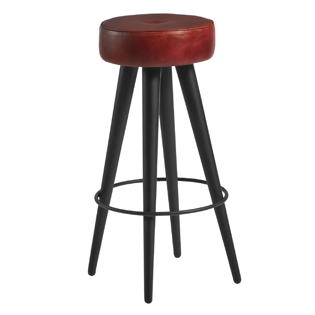 Malibu Leather Stool Vintage Red (JM495)