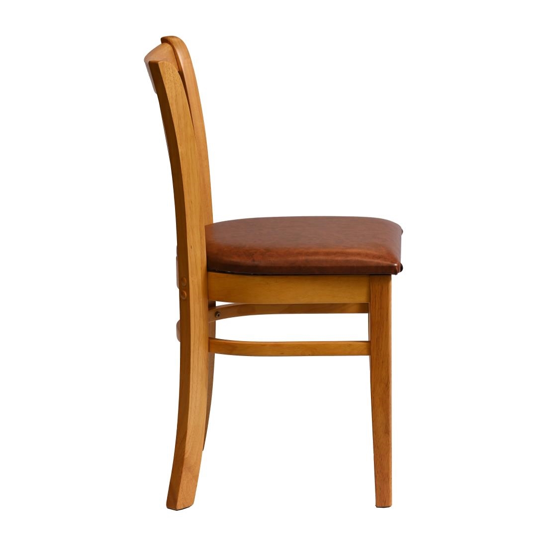 Manhattan Dining Chairs in Soft Oak with Bison Tan Seat 2 Pack (HX808)