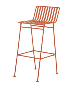 Bolero Spritz Slatted Bar Stools Vibrant Orange 2 Pack (HZ822)