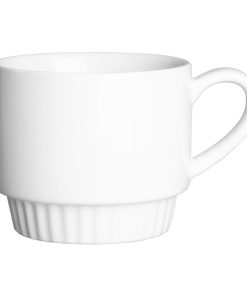 Olympia Cafe Stacking Mugs White 340ml 6 Pack (JF994)