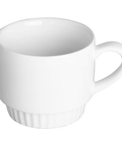 Olympia Cafe Stacking Mugs White 340ml 6 Pack (JF994)