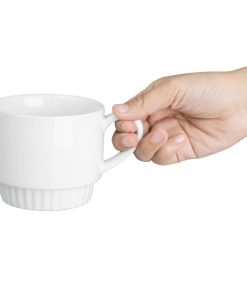 Olympia Cafe Stacking Mugs White 340ml 6 Pack (JF994)