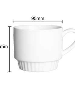 Olympia Cafe Stacking Mugs White 340ml 6 Pack (JF994)