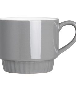 Olympia Cafe Stacking Mugs Charcoal 340ml 6 Pack (JF997)