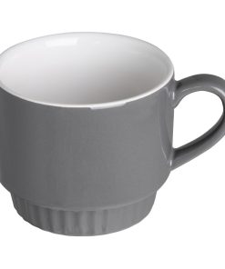 Olympia Cafe Stacking Mugs Charcoal 340ml 6 Pack (JF997)