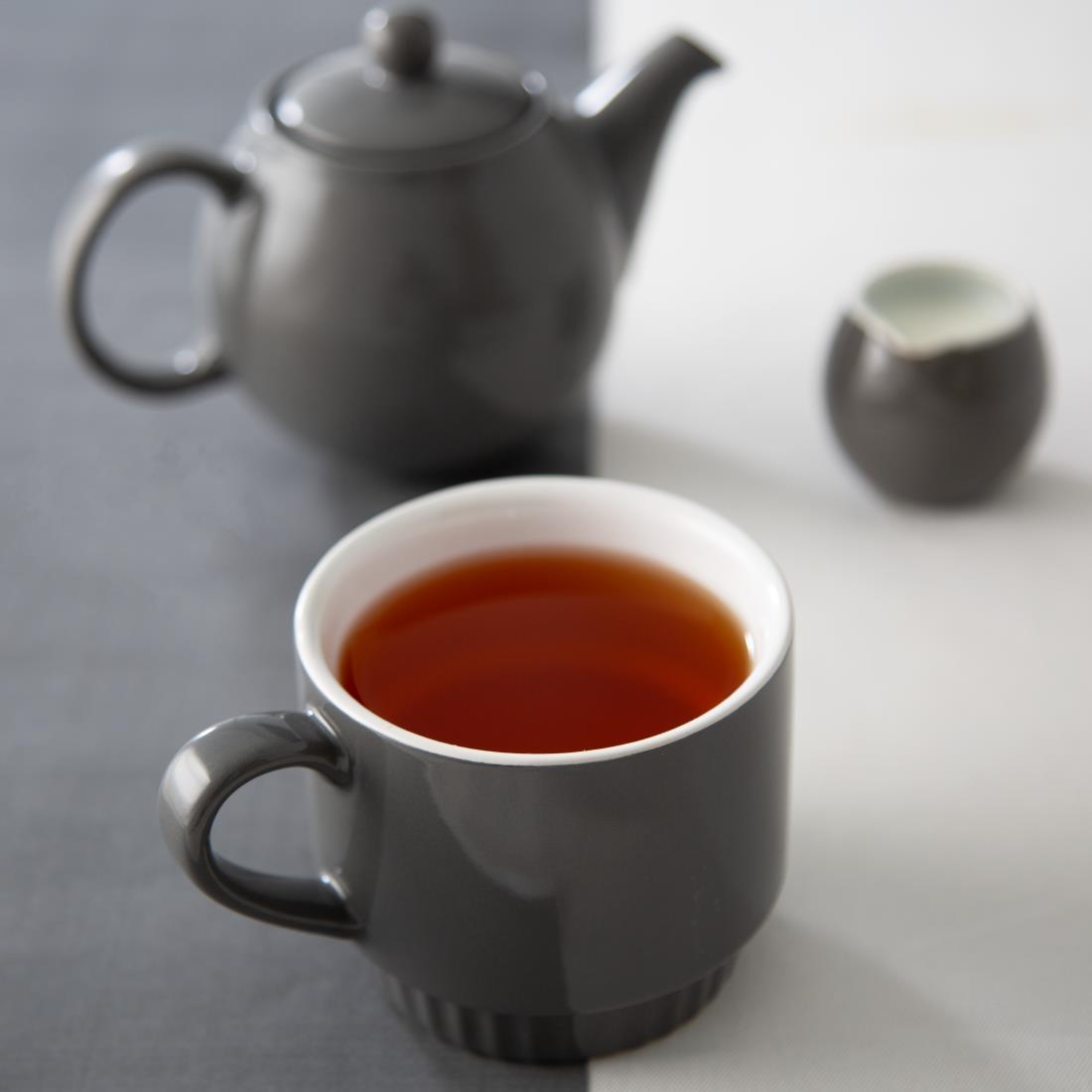 Olympia Cafe Stacking Mugs Charcoal 340ml 6 Pack (JF997)