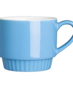 Olympia Cafe Stacking Mugs Blue 340ml 6 Pack (JF998)