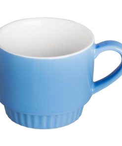 Olympia Cafe Stacking Mugs Blue 340ml 6 Pack (JF998)