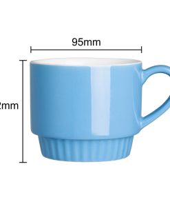 Olympia Cafe Stacking Mugs Blue 340ml 6 Pack (JF998)