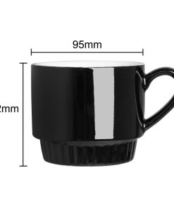 Olympia Cafe Stacking Mugs Black 340ml 6 Pack (JF999)