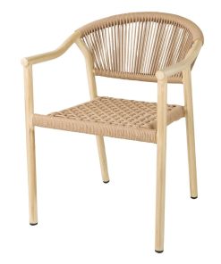 Bolero Dune PE Twist Rattan Outdoor Armchair Honey 4 Pack (JK105)