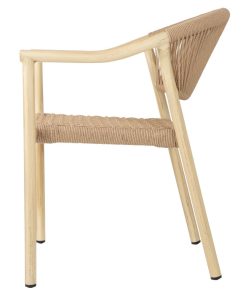 Bolero Dune PE Twist Rattan Outdoor Armchair Honey 4 Pack (JK105)