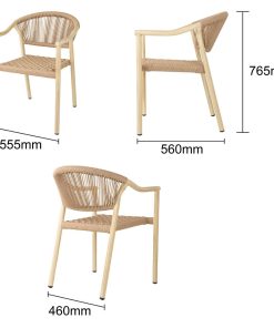 Bolero Dune PE Twist Rattan Outdoor Armchair Honey 4 Pack (JK105)