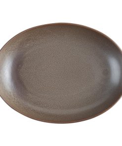 Olympia Ember Oval Bowls Mahogany 265x200mm 4 Pack (JK179)