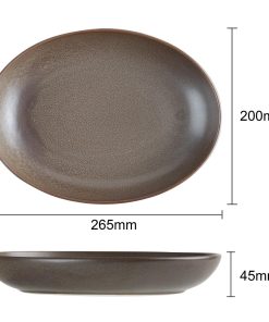 Olympia Ember Oval Bowls Mahogany 265x200mm 4 Pack (JK179)