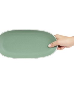 Olympia Chia Oval Plates Green 280x135mm 6 Pack (JK490)