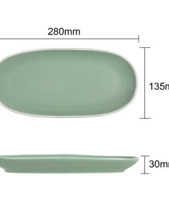 Olympia Chia Oval Plates Green 280x135mm 6 Pack (JK490)