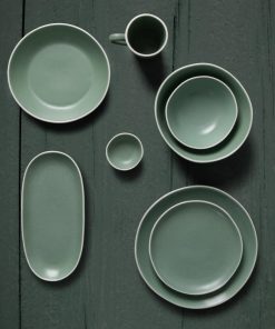 Olympia Chia Oval Plates Green 280x135mm 6 Pack (JK490)