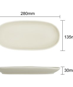 Olympia Chia Oval Plates Sand 280x135mm 6 Pack (JK491)