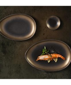 Olympia Ochre Teardrop Plates 257x180mm 6 Pack (JK495)