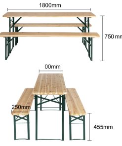Bolero German Beer Bench and Table Set 1770x500mm (JK497)