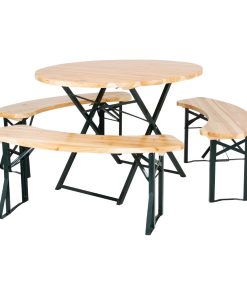 Bolero German Beer Bench and Round Table Set 1670x460mm (JK498)