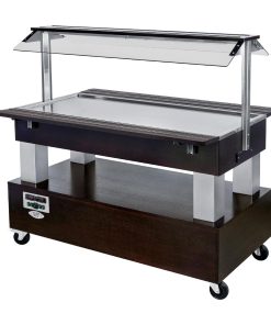 Roller Grill Heated Buffet Unit with Heated Solid Top - Black (JM771)