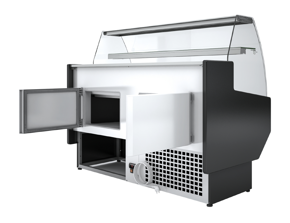 Polar G-Series Curved Glass Serve Over Counter Fridge 1.5m (PG014)