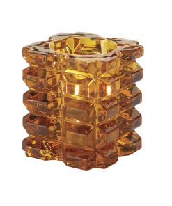 Hollowick Faceted Cube Amber Glasses Votive 76x 83mm 6 Pack (VV4060)
