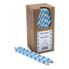Beaumont Blue and White Striped Bore Paper Straw 8 Inch 6mm Pack 250 (3876)