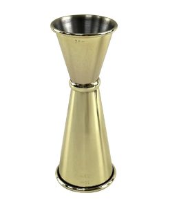Beaumont Gold Plated Banded Jigger 25ml-35ml-50ml (3881)