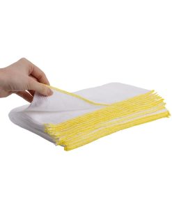 Jantex Dish Cloths Yellow 400x300mm 10 Pack (JB595)