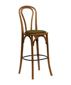 Hoop Back Bar Chair in Weathered Oak with Shetland Forest Seat (HX847)
