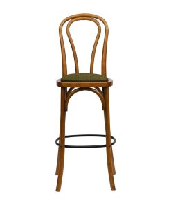 Hoop Back Bar Chair in Weathered Oak with Shetland Forest Seat (HX847)