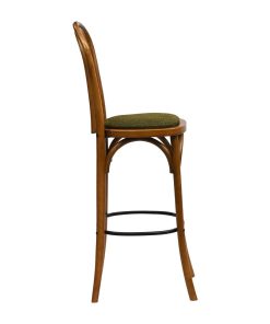 Hoop Back Bar Chair in Weathered Oak with Shetland Forest Seat (HX847)
