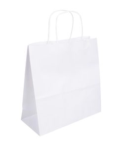 Fiesta Recyclable Twist Handle White Paper Bags Small 250 Pack (HY761)