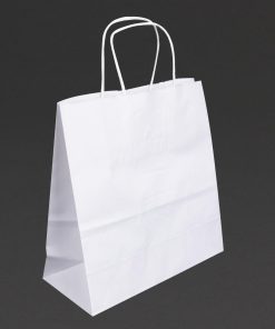 Fiesta Recyclable Twist Handle White Paper Bags Small 250 Pack (HY761)