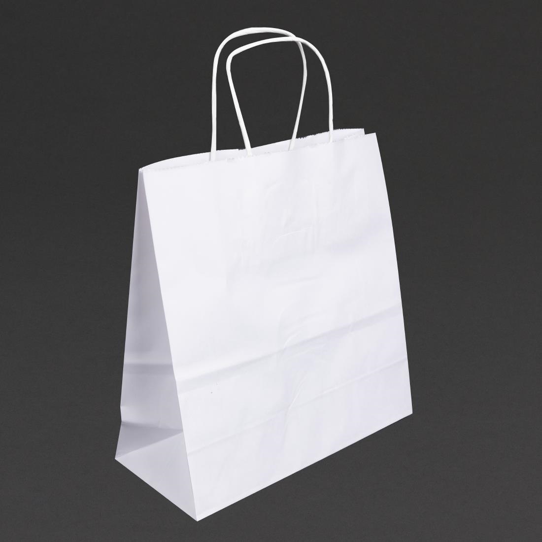Fiesta Recyclable Twist Handle White Paper Bags Small 250 Pack (HY761)